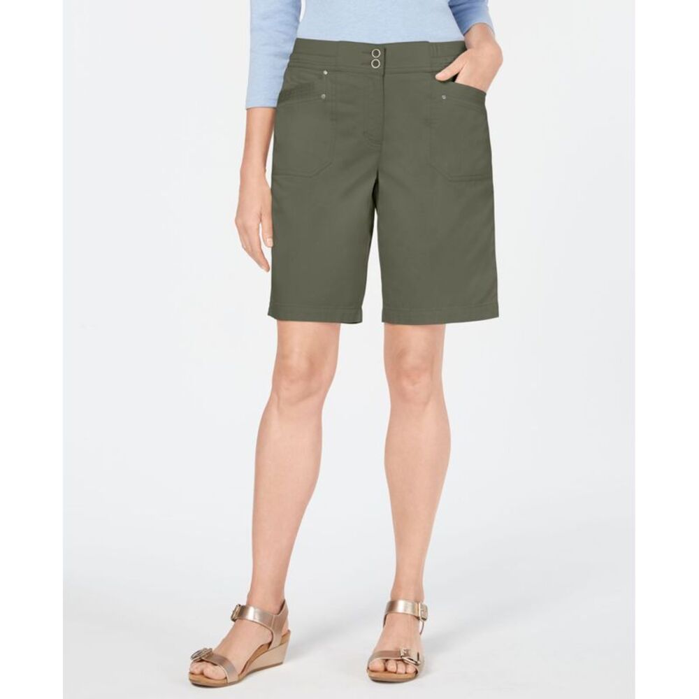 Karen Scott Knit-Waistband Bermuda Shorts